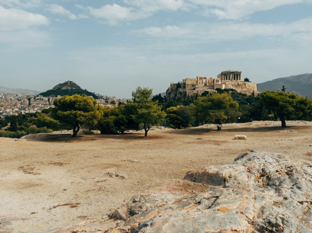 acropolis from philopappou muses athens